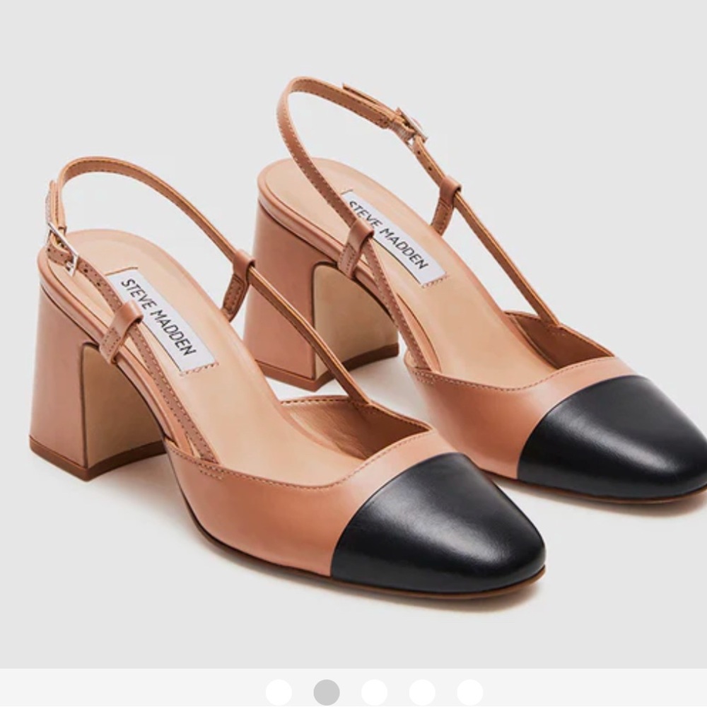 Steve Madden Black and Tan Heels